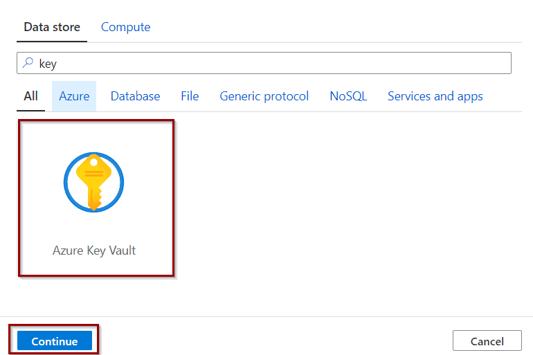 Search for Azure Key Vault
