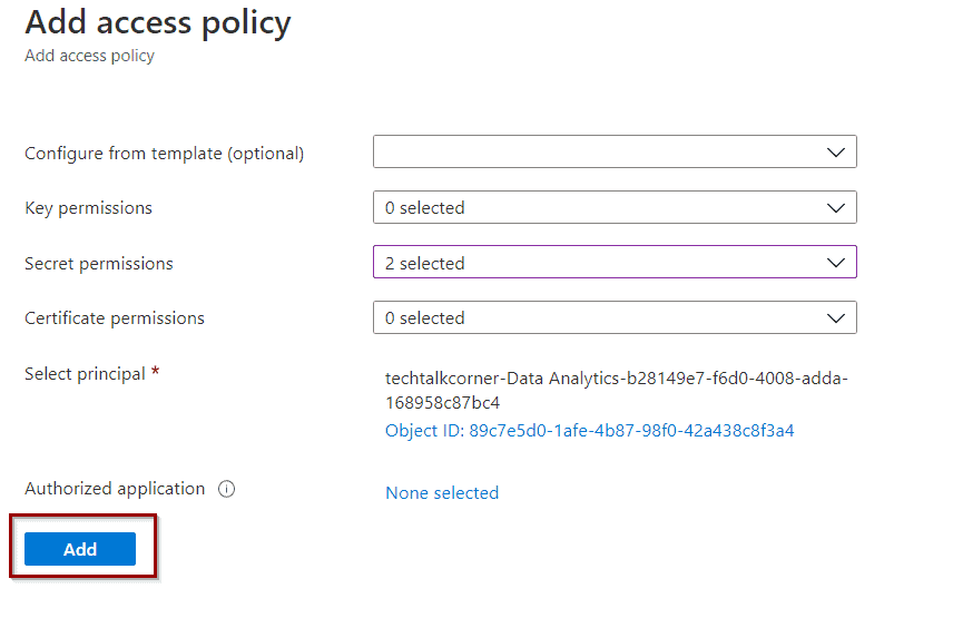 add access policy