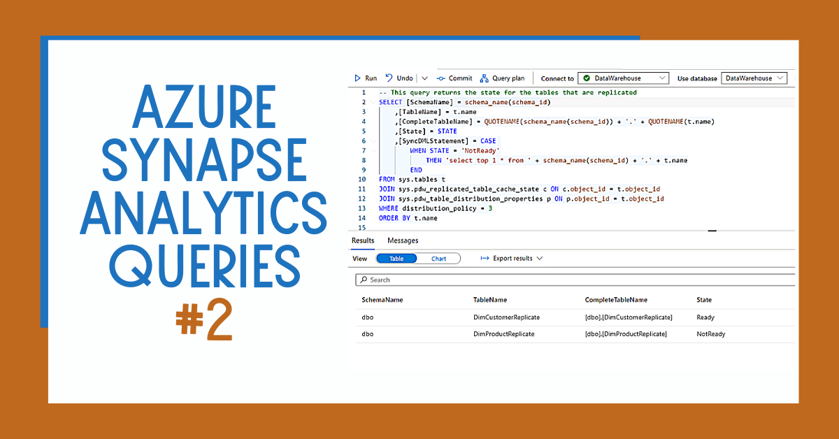 Azure Synapse Analytics Queries Replicated Tables